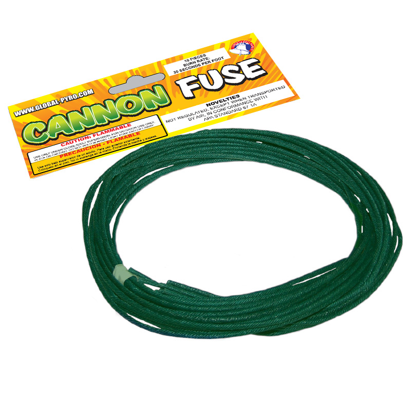 Fast speed Cannon Fuse, 3mm - 20 foot rolls - 15 Second Per Foot Burn Time