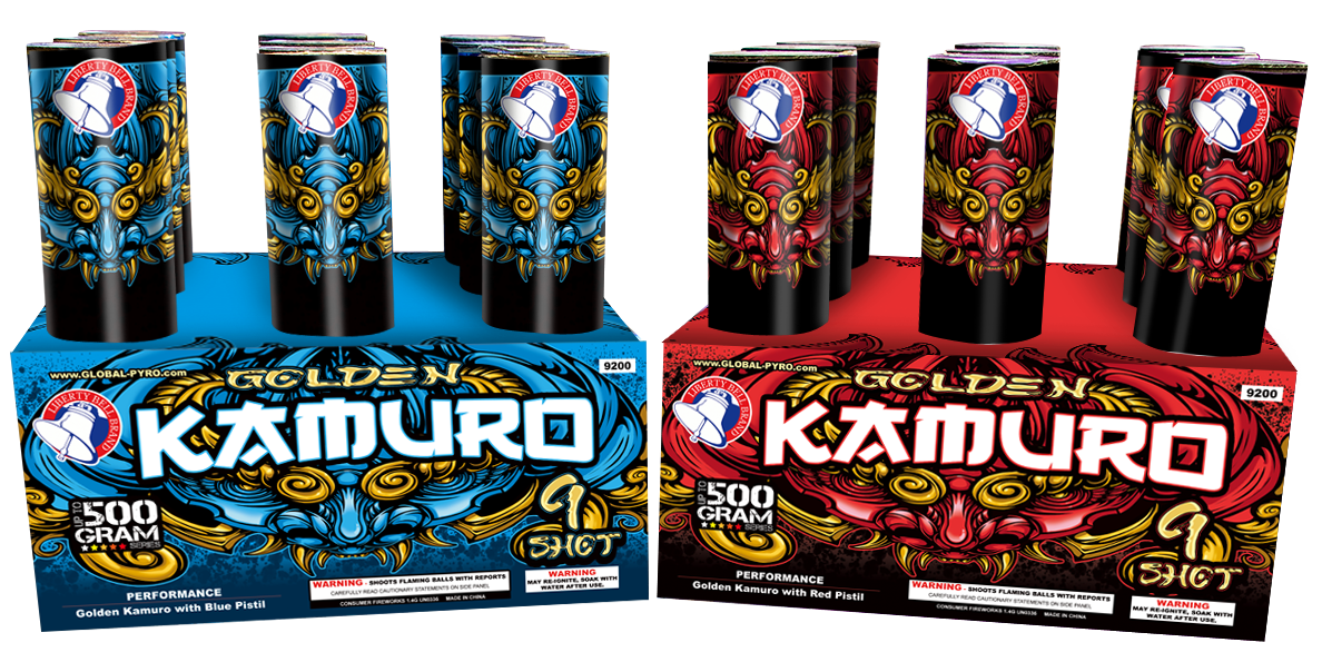 9 SHOT KAMUROS 9200 Aerials For Sale Kellner's Fireworks Harrisville, PA